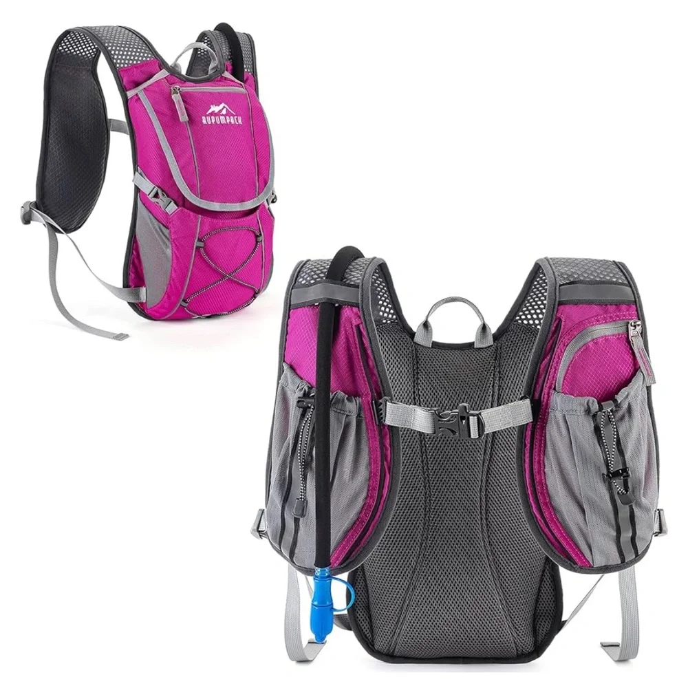 Magenta and Gray RUPUMPACK Backpack Hydration Vest - Picture 11 of 16